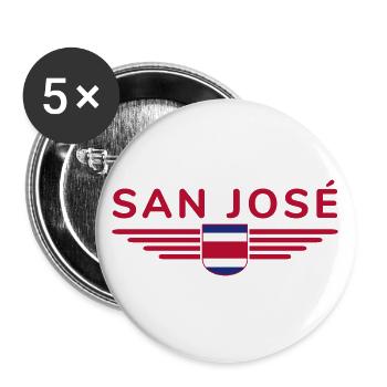 San José T-Shirt – Costa Rica Vibes - Buttons large 2.2''/56 mm (5-pack) - white - Front