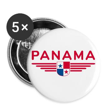 Panama T-Shirt Design - Buttons groß 56 mm (5er Pack) - Weiß - Vorne