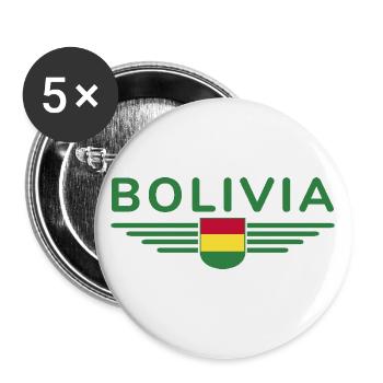 J’aime la Bolivie, T-shirt design de style élégance - Lot de 5 grands badges (56 mm) - blanc - Devant