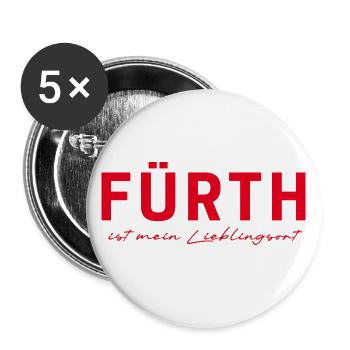 Fürth T-Shirt – Perfekt für Fans - Buttons groß 56 mm (5er Pack) - Weiß - Vorne