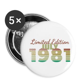 44e anniversaire Édition Limitée (SCR) 07/1981 - Lot de 5 grands badges (56 mm) - blanc - Devant