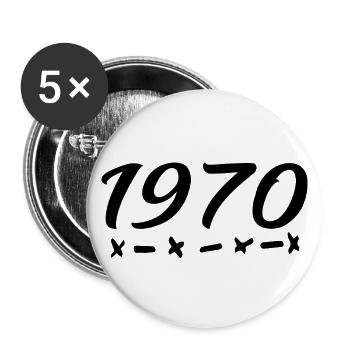 1970 Retro Style 1970 Geburtstag 1970 Vintage - Buttons groß 56 mm (5er Pack) - Weiß - Vorne