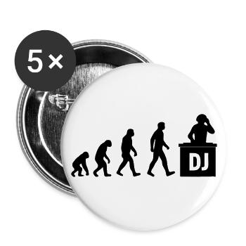 DJ Evolution – Musique Électronique - Lot de 5 grands badges (56 mm) - blanc - Devant