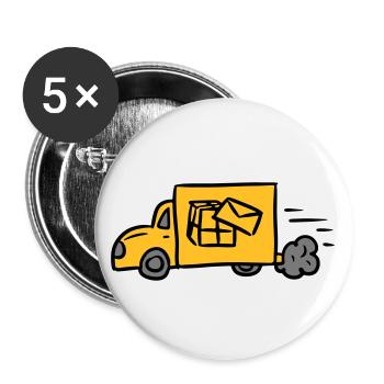 Post Parcel Service Delivery Delivery Delivery - Buttons large 2.2''/56 mm (5-pack) - white - Front