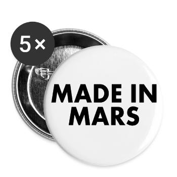 Made in mars - Buttons groß 56 mm (5er Pack) - Weiß - Vorne