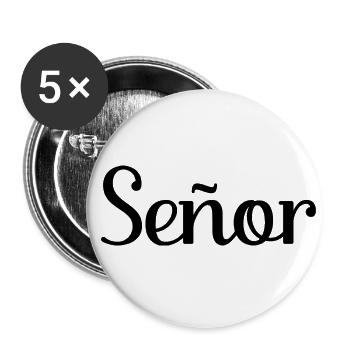 Señor Engagement Groom To Be Wedding Party - Buttons large 2.2''/56 mm (5-pack) - white - Front