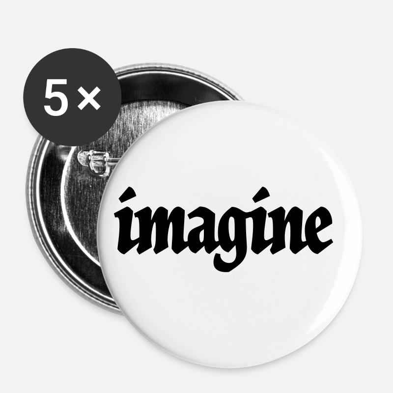 imagine - Buttons groß 56 mm (5er Pack) - Weiß