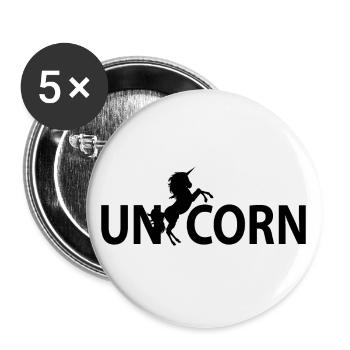 Licorne - Silhouette - Lot de 5 grands badges (56 mm) - blanc - Devant