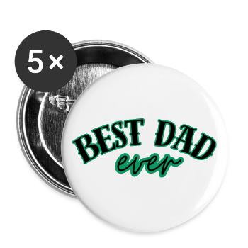 Best Dad Ever - Buttons large 2.2''/56 mm (5-pack) - white - Front