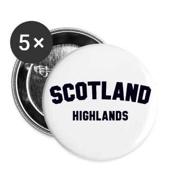 SCOTLAND HIGHLANDS Schottland - Buttons groß 56 mm (5er Pack) - Weiß - Vorne