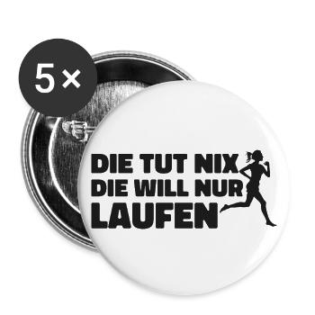 Runner Sport Running Gift - Buttons large 2.2''/56 mm (5-pack) - white - Front