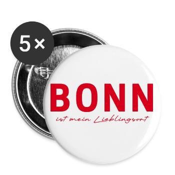 Bonn T-Shirt – Perfekt für Fans & Liebhaber - Buttons groß 56 mm (5er Pack) - Weiß - Vorne