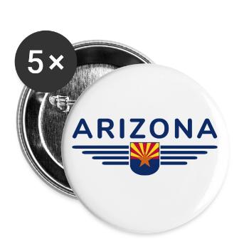 Arizona Fan T-Shirt – Wüstenstyle - Buttons groß 56 mm (5er Pack) - Weiß - Vorne