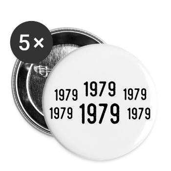 Rétro 1979 Anniversaire 1979 Cadeau vintage 1979 - Lot de 5 grands badges (56 mm) - blanc - Devant