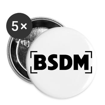 BDSM - Lot de 5 grands badges (56 mm) - blanc - Devant
