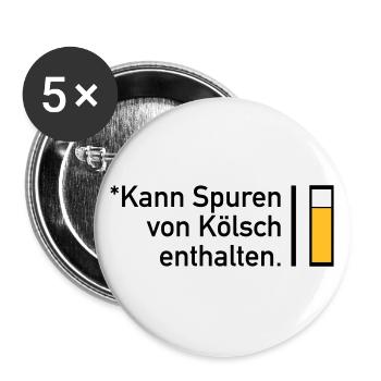 Kann Spuren von Kölsch enthalten - Buttons groß 56 mm (5er Pack) - Weiß - Vorne