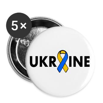 Ukraine - Buttons groß 56 mm (5er Pack) - Weiß - Vorne