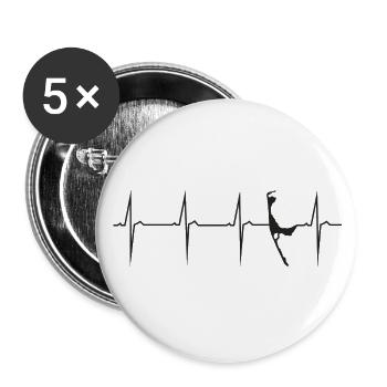 mein herz schlägt für sylt - Buttons groß 56 mm (5er Pack) - Weiß - Vorne