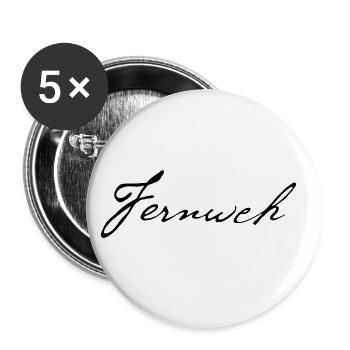 Fernweh - Buttons groß 56 mm (5er Pack) - Weiß - Vorne
