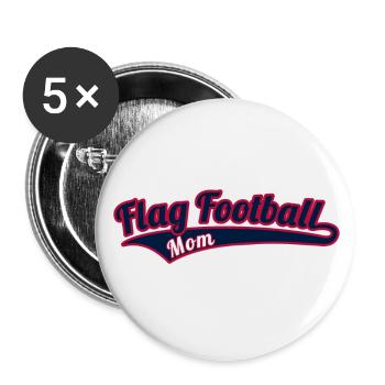 Flag Football Maman Mama Mutter - Lot de 5 grands badges (56 mm) - blanc - Devant
