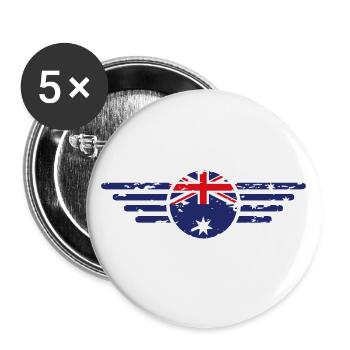 Ich liebe Australien, Eleganz Stil Design T-Shirt - Buttons groß 56 mm (5er Pack) - Weiß - Vorne