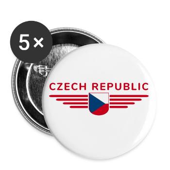 I Love Czech Republic T-Shirt Outfit Design - Buttons large 2.2''/56 mm (5-pack) - white - Front