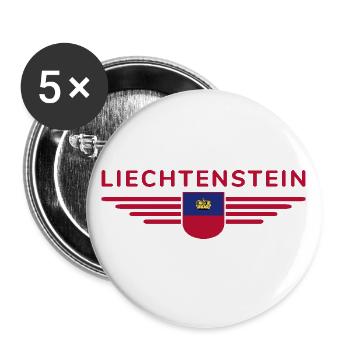 Liechtenstein T-Shirt Design for Fans - Buttons large 2.2''/56 mm (5-pack) - white - Front