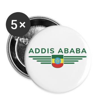 T-shirt Addis-Abeba – Style de la capitale - Lot de 5 grands badges (56 mm) - blanc - Devant