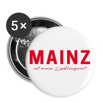 Mainz T-Shirt – Perfect for fans - Buttons large 2.2''/56 mm (5-pack) - white - Front