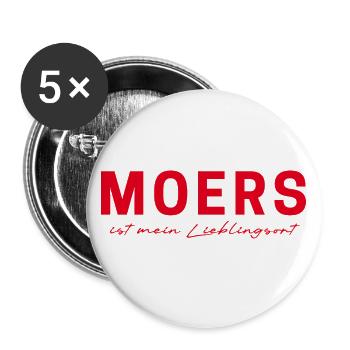 Moers T-Shirt – Show your love for your homeland! - Buttons large 2.2''/56 mm (5-pack) - white - Front