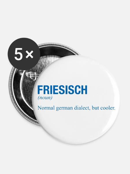FRIESISCH - Buttons groß 56 mm (5er Pack) - Weiß