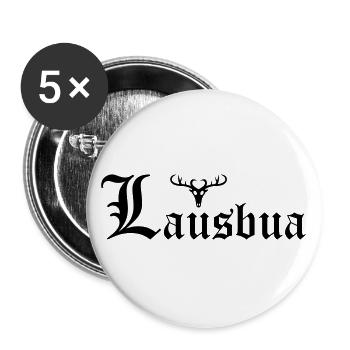Lausbua mit Hirsch - Buttons groß 56 mm (5er Pack) - Weiß - Vorne