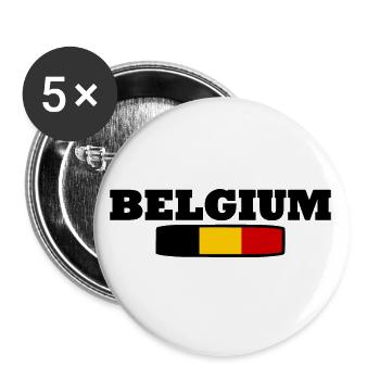 Belgien - Buttons groß 56 mm (5er Pack) - Weiß - Vorne