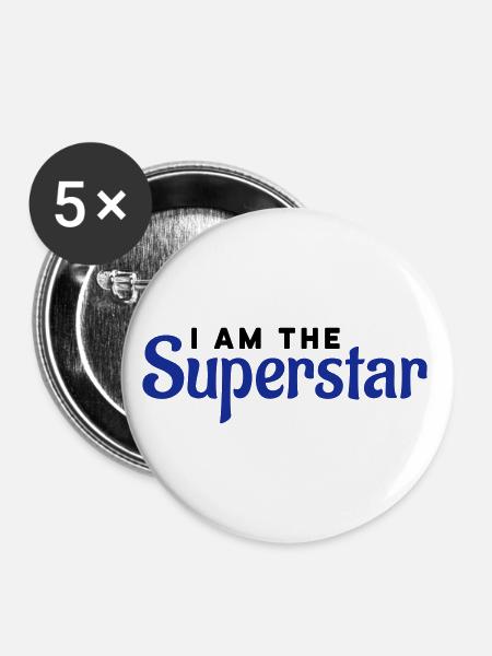 I'm the superstar - Buttons groß 56 mm (5er Pack) - Weiß