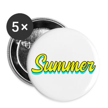 Summer Sommer - Buttons groß 56 mm (5er Pack) - Weiß - Vorne