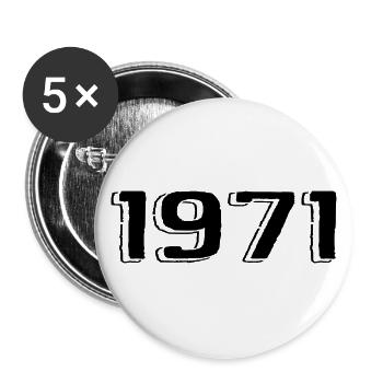 Vintage 1971 Born Birthday Retro 1971 - Buttons large 2.2''/56 mm (5-pack) - white - Front