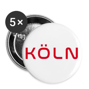 Köln T-Shirt – Domstadt Liebe - Buttons groß 56 mm (5er Pack) - Weiß - Vorne