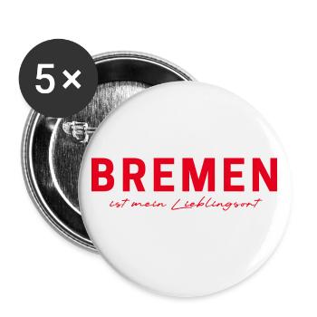 T-shirt Bremen – pour les fans et les amoureux - Lot de 5 grands badges (56 mm) - blanc - Devant