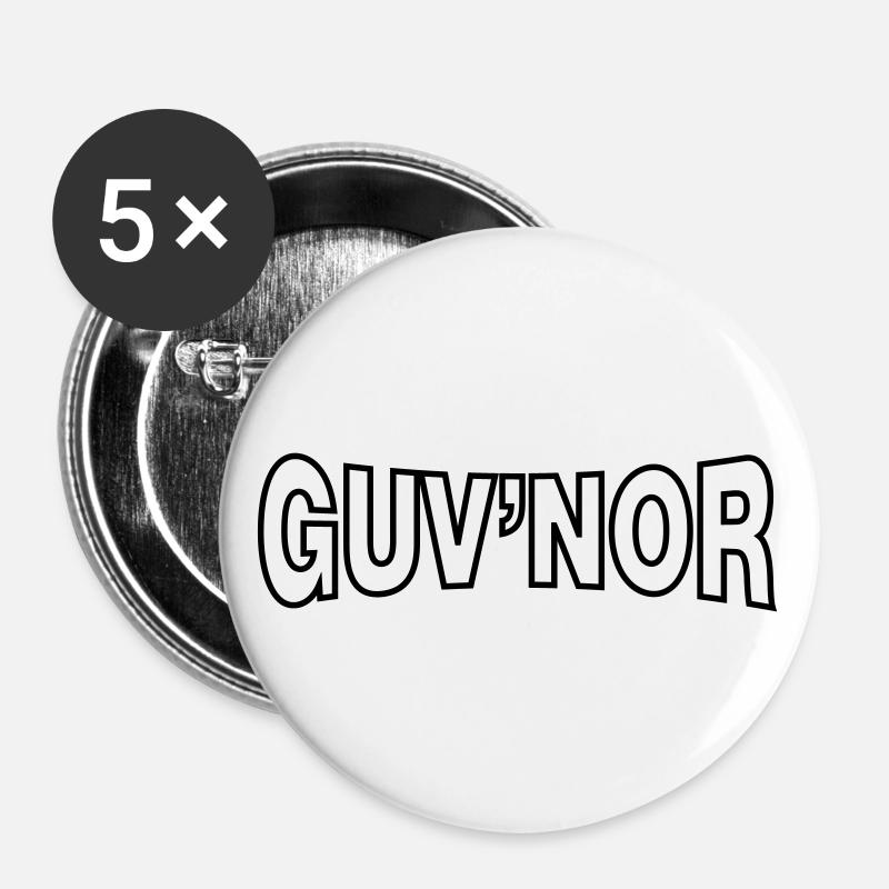 GUV'NOR - Buttons large 2.2''/56 mm (5-pack) - white