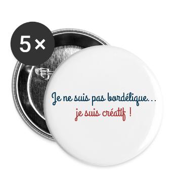 Love & Beard - Je ne suis pas bordélique... - Lot de 5 grands badges (56 mm) - blanc - Devant