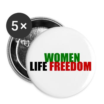 Women life freedom - Buttons groß 56 mm (5er Pack) - Weiß - Vorne