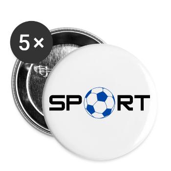 Sport foot - Lot de 5 grands badges (56 mm) - blanc - Devant