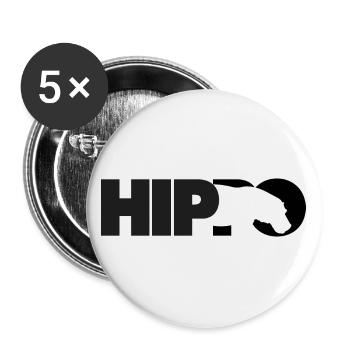 HIppo Nilpferd Silhouette - Buttons groß 56 mm (5er Pack) - Weiß - Vorne