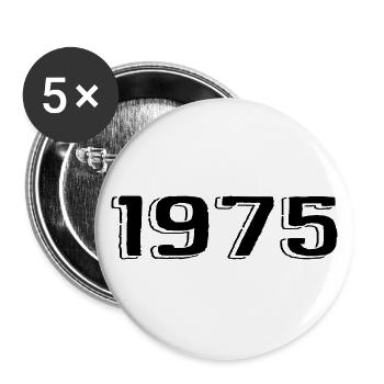 Jahrgang 1975 geboren Geburtstag Retro 1975 - Buttons groß 56 mm (5er Pack) - Weiß - Vorne