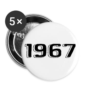 Jahrgang 1967 geboren Geburtstag Retro 1967 - Buttons groß 56 mm (5er Pack) - Weiß - Vorne