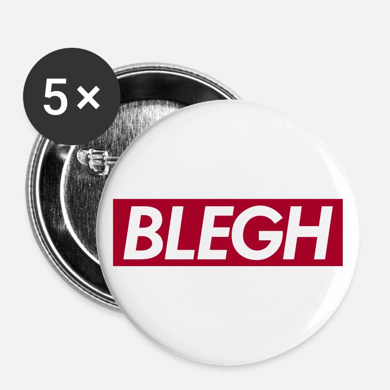 BLEGH - Buttons groß 56 mm (5er Pack) - Weiß