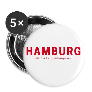 T-shirt Hambourg – Hafenstadt-Style - Lot de 5 grands badges (56 mm) - blanc - Devant