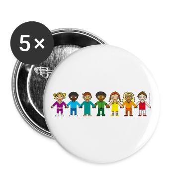 Coupe des enfants RAINBOW Retour à l’école maternelle - Lot de 5 grands badges (56 mm) - blanc - Devant