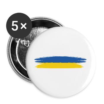 Ukraine Flag Colors Blue Yellow | No War | Peace - Buttons large 2.2''/56 mm (5-pack) - white - Front