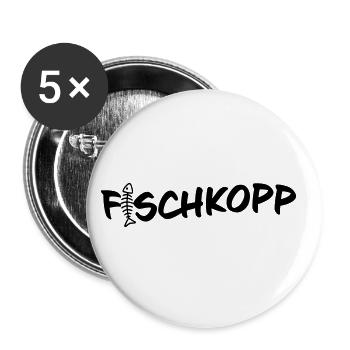 Fischkopp - Buttons groß 56 mm (5er Pack) - Weiß - Vorne